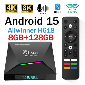 Z1 Max TV Box Android 15 IPTV Allwinner H618 Quad Core 4G 5G Dual WiFi HD 8K 4K Media Player BT 5.0
