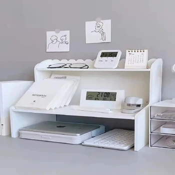 Desktop Storage Rack Regale Doppelschicht Lagerung Kosmetik Kleinigkeiten Organizer Küche Büro Schreibtisch