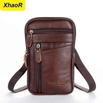 Leder Mode Telefon Tasche Gürtel Tasche Schulter Umhängetasche Taille Pack Vintage Outdoor Multi-funktion