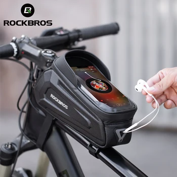 ROCKBROS Fahrrad Tasche Wasserdichte Touch Screen Radfahren Tasche Top Vorne Rohr Rahmen MTB Rennrad Tasche