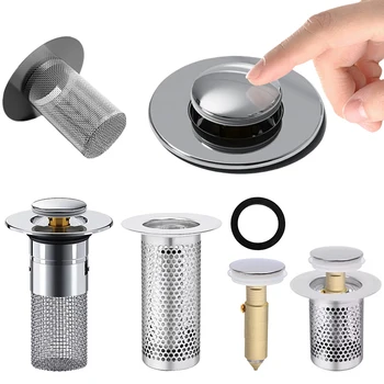 Waschbecken-Stecker, geruchshemmend, Pop-Up-Bounce-Kern, Waschbecken-Stopper, Haarfänger, Dusche