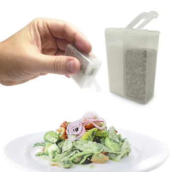 2in1 Camping Gewürz Shaker Mehrzweck Gewürz Glas Mit Deckel 2-Fach Outdoor BBQ Kochen Salz pfeffer Lagerung