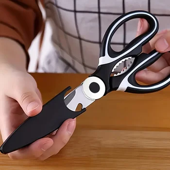Robuste Küchenschere aus Edelstahl - multifunktionale Lebensmittelschere, Pizza und Salat