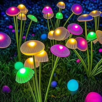 Solar-Gartenleuchten, Dual-Modus, LED-Solar-Pilzleuchten, wasserdicht, Dekor, Hof, Terrasse, Weg, Qualle