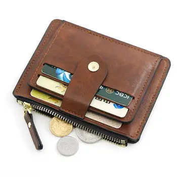 Luxus Kleine männer Kredit ID Karte Halter Brieftasche Männlich Schlanke Leder Brieftasche mit Münzfach Marke