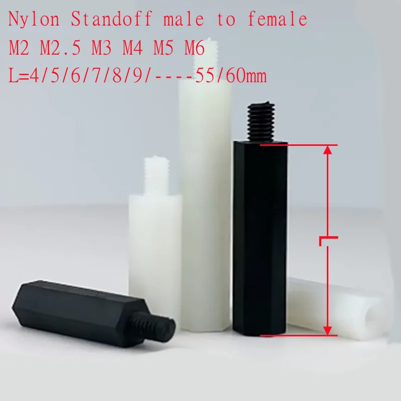 10-50 Stück/Lot Weiße und Schwarze Nylon-Abstandshalter M2