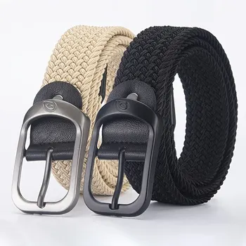 Herrengürtel, lässig, gewebt, elastischer Gürtel, Outdoor-Sport, Damengürtel, kein Stanzen erforderlich