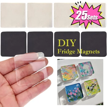 5~25er-Set Handgefertigte Magnetische Kühlschrankmagnete Materialpaket Kreatives DIY Acryl-Kühlschrankmagnete