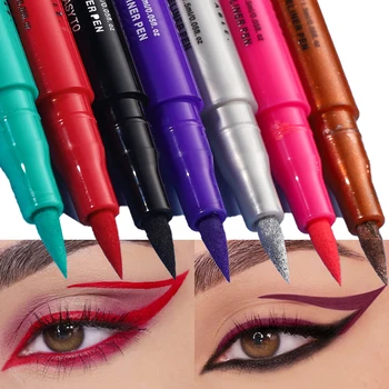 Matter, dunkelvioletter, roter Eyeliner, Make-up, weißer flüssiger Eyeliner, schnell trocknender, wasserfester