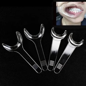 Dental T-Form Intraorale Wange Lip Retractor Doppel kopf Transparent Kieferorthopädische Opener (4 Stück)