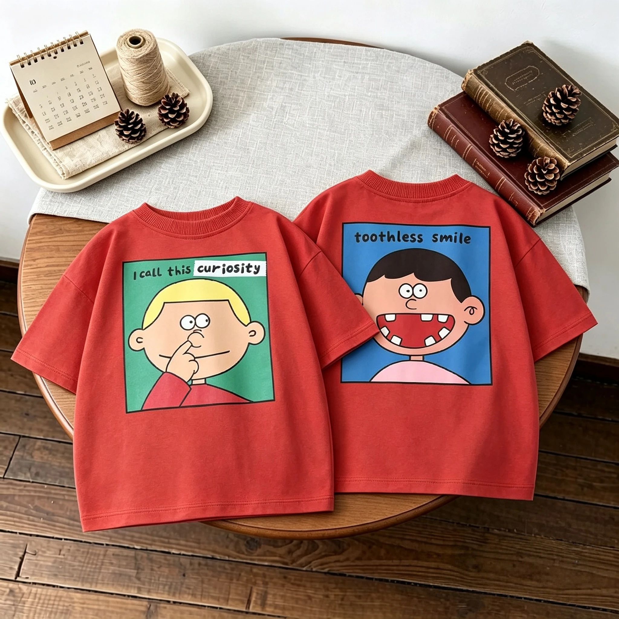 Doppelseitig bedrucktes T-Shirt für Kinderkleidung, Sommer – Bild 4