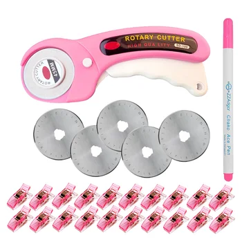 45 mm rosa Patchwork-Rotationsschneider - farbiger Nähclip - farbiger Nähstift, geeignet