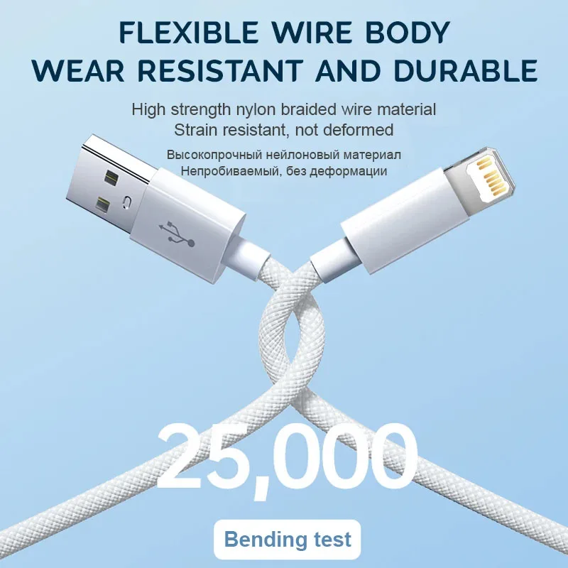 USB-C auf Lightning Kabel 30 W für iPhone 14–11, 2 m – Bild 2