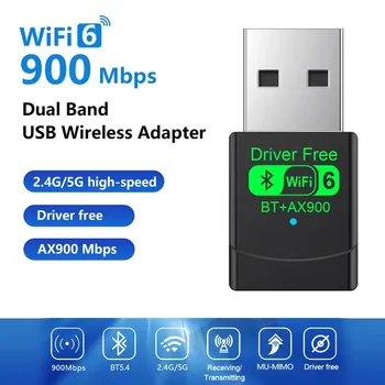 AX900 USB WiFi 6 Bluetooth 5.4 Adapter 2-in-1 Dongle Dual-Band 2,4G & 5GHz USB-Netzwerk Drahtloser