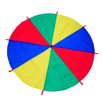 2M/4M Durchmesser Kinder Outdoor Teamarbeit Spiel Prop Regenbogen Fallschirm Spielzeug Jump Bag Bounce Spielen