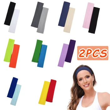 Sport Yoga Haar Band Solide Lauf Absorbieren Schweiß Stirnband Für Frauen Männer Fitness Gym Make-Up (2 Stück)