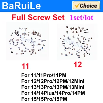 Komplettes Schraubenset für iPhone 11 12 Pro Max 13 Mini 14 15 Plus mit unterer Schraube