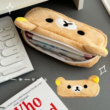 Kawaii Rilakkuma Federmäppchen für Kinder und Mädchen, niedlicher Cartoon-Bär, Federmäppchen, Organizer