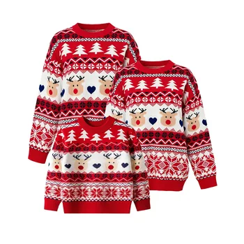 Weihnachts-Familienpullover Eltern-Kind-Partnerlook Pullover Vater Mutter Kinder Kleidung Weihnachten