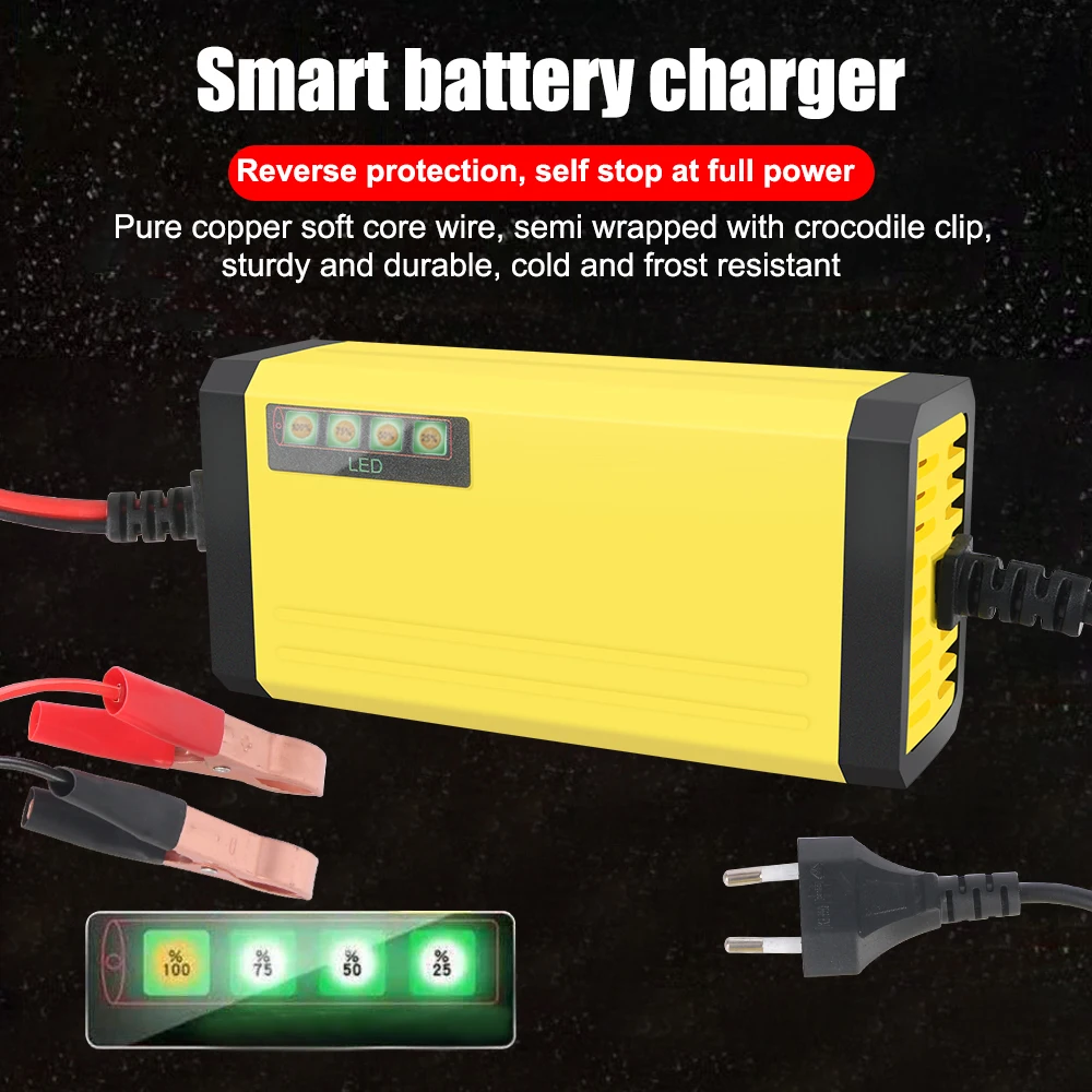 12V 2A Autobatterie-Ladegerät EU-Stecker Tester Automatisches – Bild 5