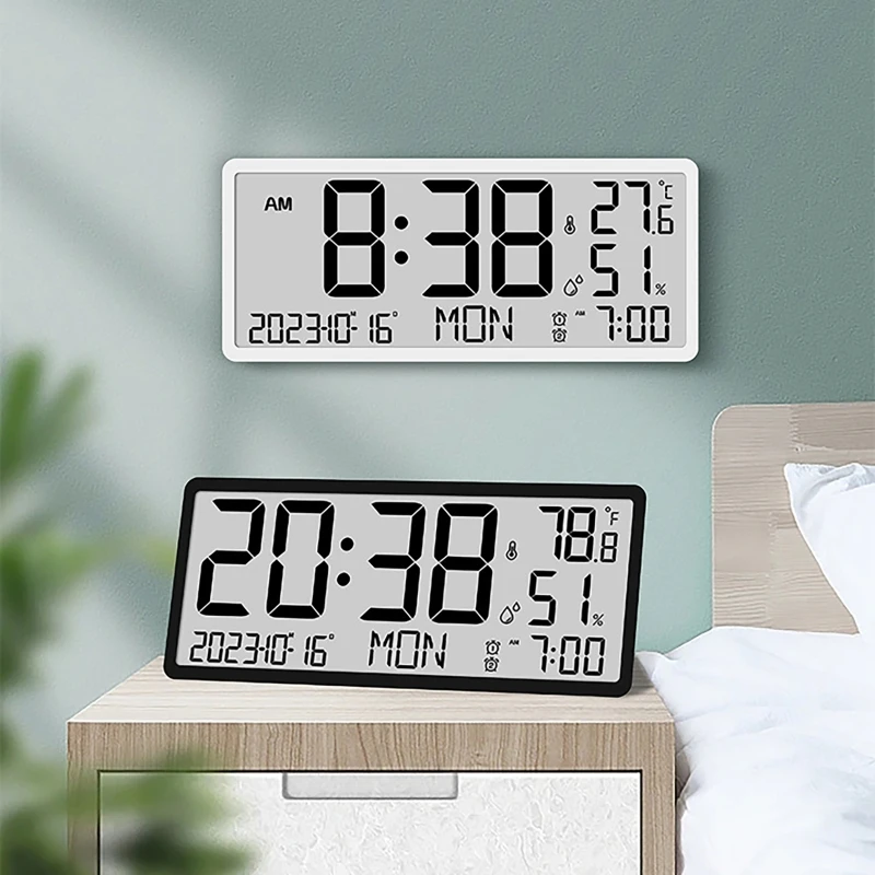 LCD-Display, multifunktionale Wanduhr, einfacher moderner – Bild 4