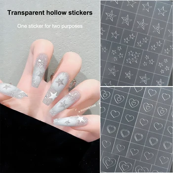 Nail Art Hollow Out Aufkleber Stern Schmetterling Liebe Klebevorlage Stempelaufkleber Nail Art Dekoration