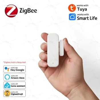 Tuya Zigbee Tür Fenster Sensor Alarm Detektor Einbrecher Magnetische Kontaktieren Öffnen Schließen Alexa