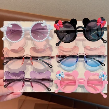 Junge Mädchen Niedlichen Bären Rahmen Bowknot Kinder Mode Brillen
