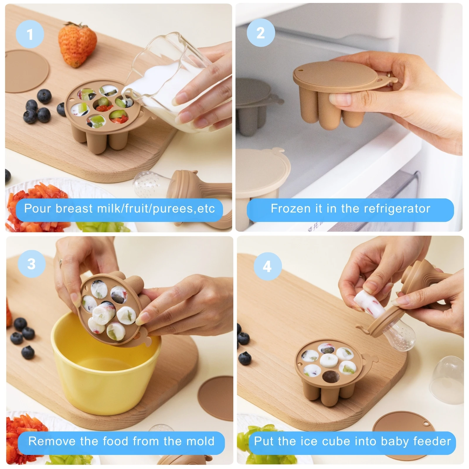 Baby Fruit Feeder Beißring Schnuller mit Babynahrung – Bild 5