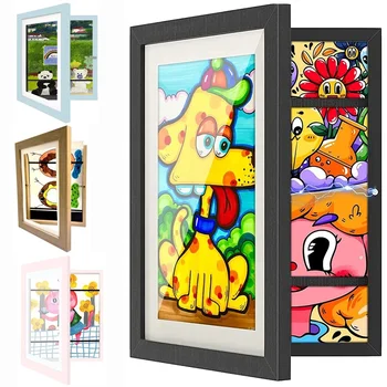 Kinder Zeichen rahmen a4 Holz Poster Rahmen für Wände Kinder Kunst Rahmen veränderbare Kinder Bilder Display
