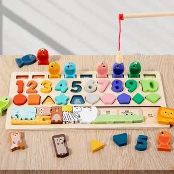 Montessori Holzspielzeug Kinder Beschäftigt Brett Form & Zahlen Passende Digitale Form Lernspielzeug