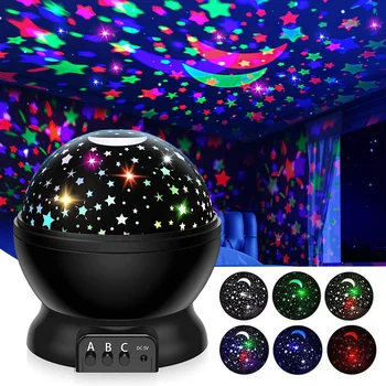 GGbingo Nachtlicht-Projektor Sternenhimmel-Nachtlicht Deko Rotierender Sternen- und Mond-Galaxie-Projektor