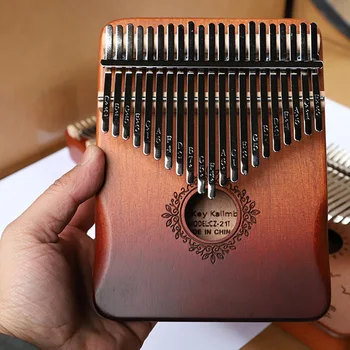 21-Tasten-Mahagoni-Kalimba, 17-Tasten-Daumenklavier, tragbares Fingerklavier für Anfänger, Mbira-Geschenke