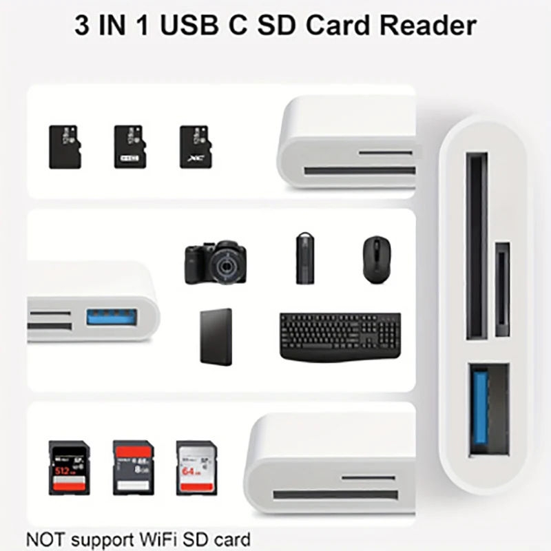 USB-C Kartenleser 3-in-1 für SD und microSD – Bild 2
