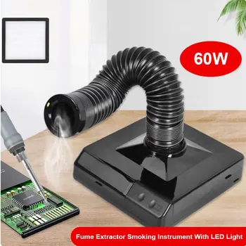 60 W Lötkolben-Dampfabsauger mit LED-Licht, ESD-Kohlefilter, Schwamm, Rauchinstrument für die Reparatur