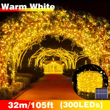 Solar-LED-Lichterkette, Solarenergie-Lampe für Terrasse, Baum, Weihnachtsfeier, Hochzeit, Dekoration