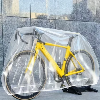 Transparente Plastik-Fahrradabdeckung Tragbarer Outdoor-Schutz für Alle Jahreszeiten Wasserdichter Staub