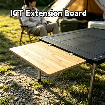 IGT Erweiterungsplatte IGT Beistelltisch-Aufsatz Bambusplatte Outdoor-Küchensystem-Modul Camping Picknick