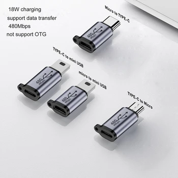 USB-C-auf-Micro-USB-Adapter, Typ-C-Buchse auf Micro-USB-Stecker, Konverter-Anschluss, unterstützt Aufladen