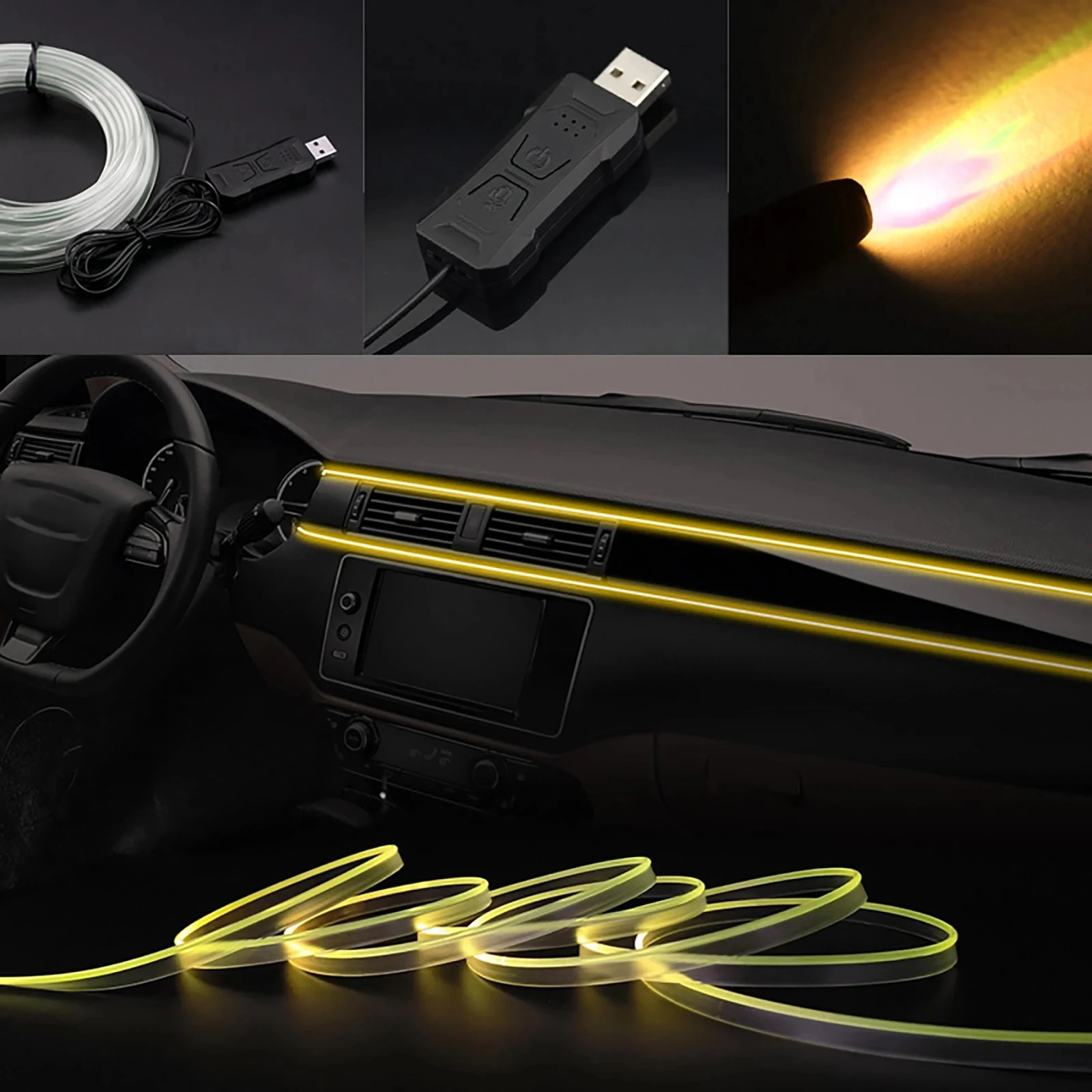 2/3/4/5m RGB Auto Innenraum Umgebung LED Lichtst reifen – Bild 3