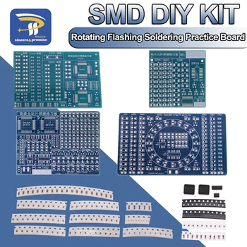 SMD NE555 CD4017 Rotierende blinkende LED-Komponenten SMT LQFP44 Lötübungsplatine Elektronische Schaltung