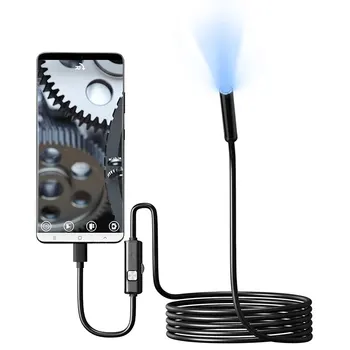 7,0 mm Typ-C Endoskopkamera, IP67, wasserdicht, 6 LEDs, verstellbar, USB, Android, flexible Inspektion