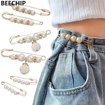 Set künstliche Perlen-Taillennadel-Clips für Hosen, Hosen, Röcke, Kleid, Taille, Anpassung (6 Stück)