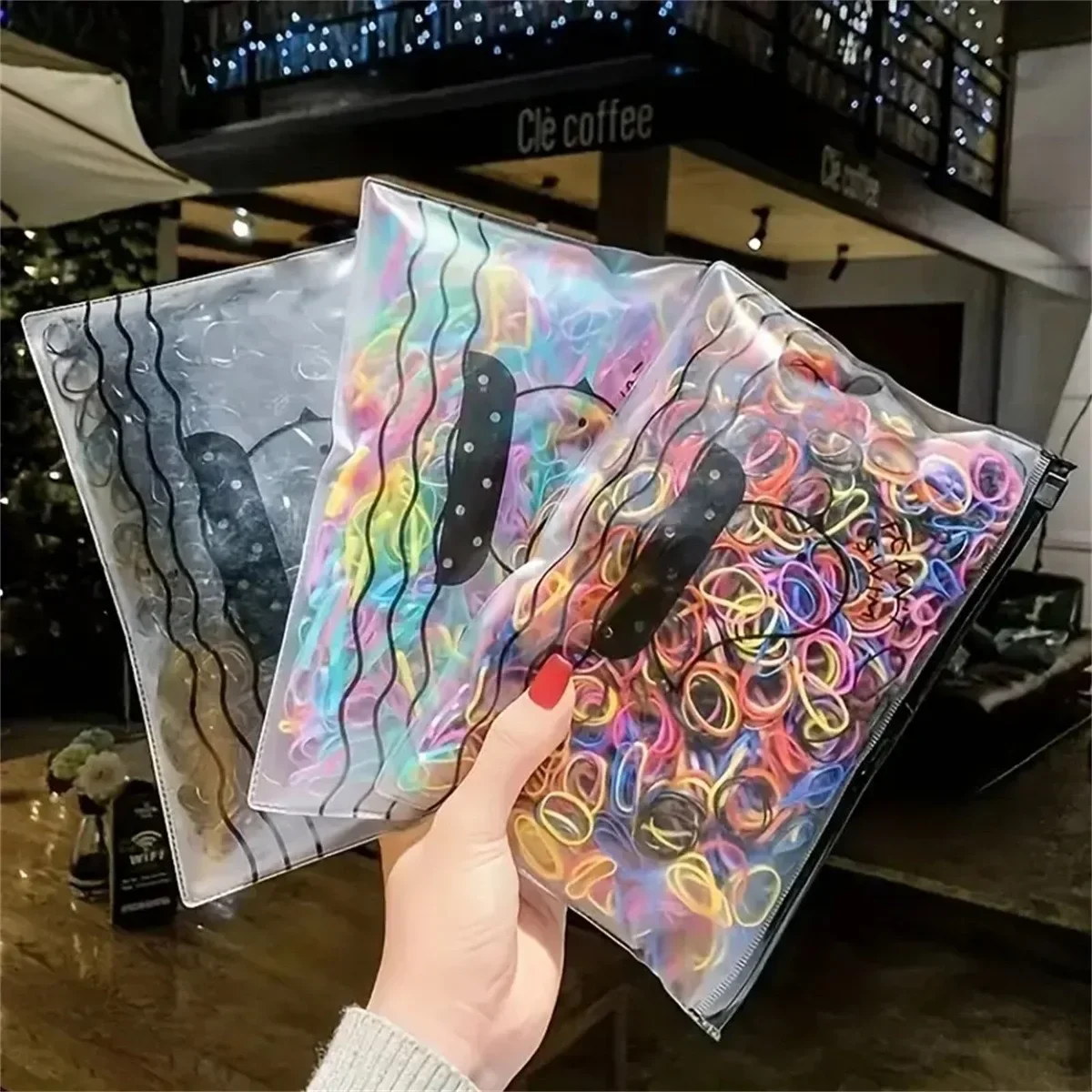 1000PCS Mädchen Bunte Einweg Gummiband Haar Krawatten – Bild 3