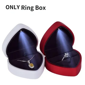 Kreative herzförmige LED-Licht-Schmuckschatulle, High-End-Antrag, Geständnis, Ringbox, Licht