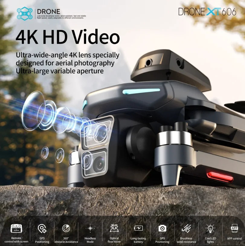 Original XT606 MAX GPS-Drohne 8K Professionelle – Bild 2