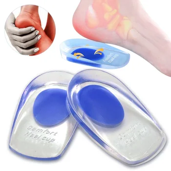 Silikon-Gel-Ferseneinlegesohlen für Plantarfasziitis, Fersensporn, U-förmige Schmerzlinderung (2 Stück)