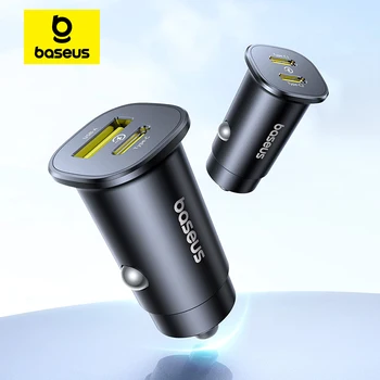 Baseus 30 W Autoladegerät Schnellladung Dual Port USB Typ-C PD QC FCP AFC für iPhone 16 15 Samsung S24 S25
