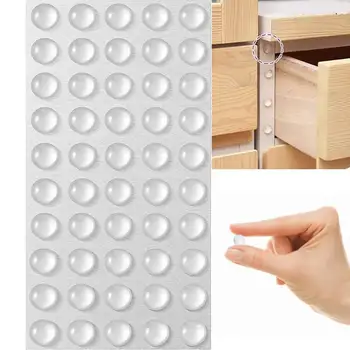 Selbstklebende Türstopper, Gummidämpfer, Puffer, Schrankstoßstangen, Silikon-Möbelpolster, Kissen (100 Stück)