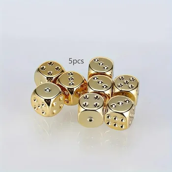 Luxe Gold Würfelset für Partyspiele. Enthält D6-Würfel für Clubs, Familienfeiern, Weihnachts (5 Stück)